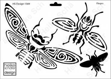 Schablone-Stencil A4 058-1569 Fliegen